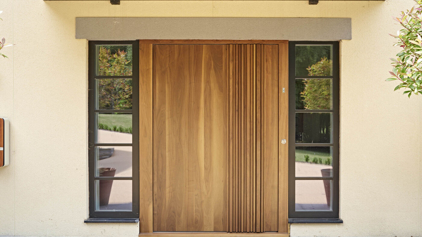 This Bari door shows an example of lighter American black walnut