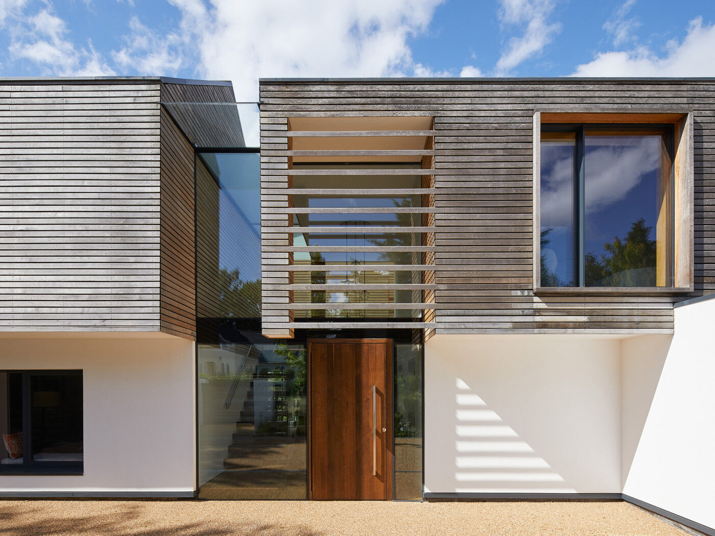 Alternatively, you might choose to contrast cladding left to grey with a rich wood like fumed oak