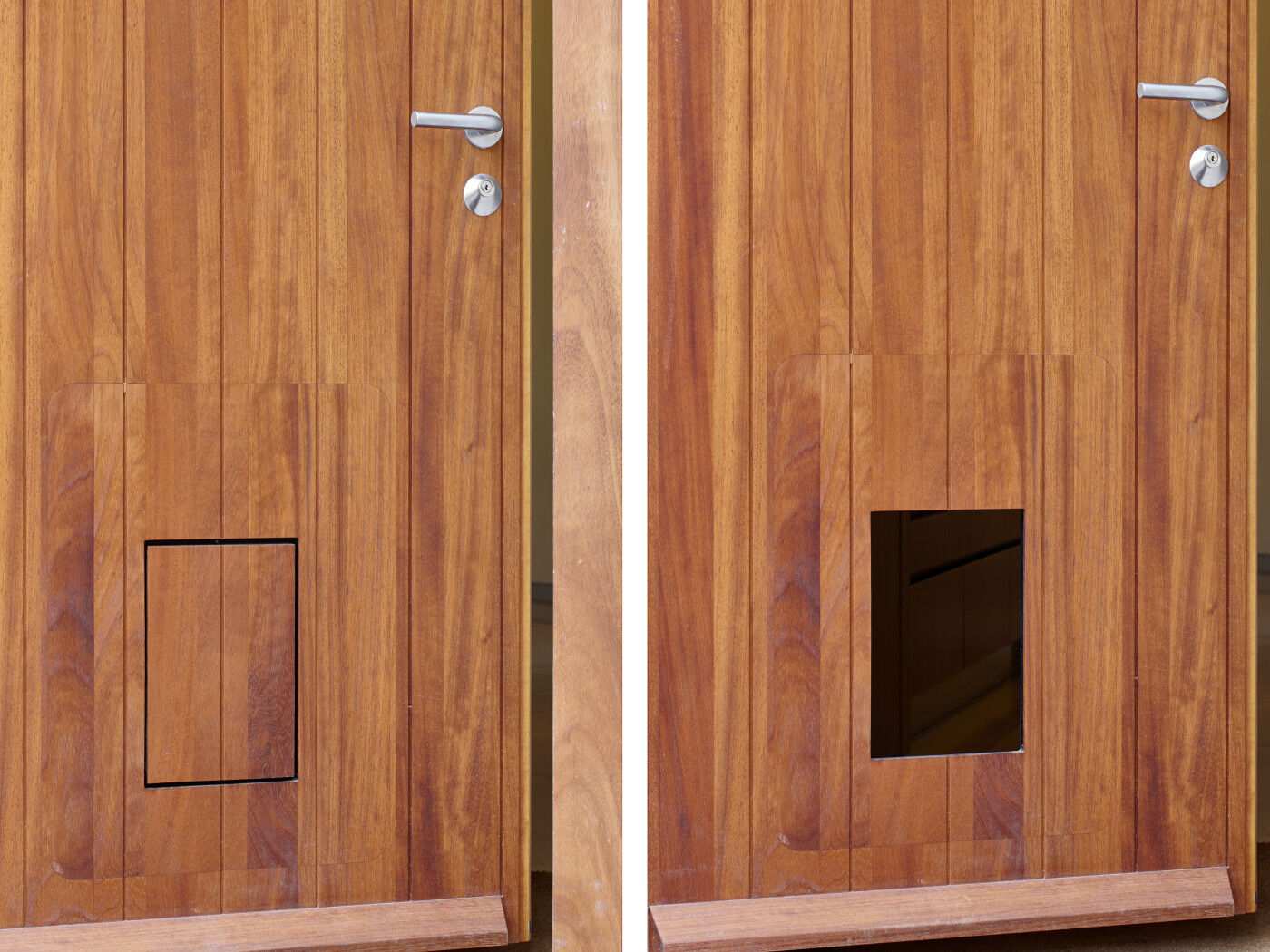 designer petflap with a difference external open and closed view