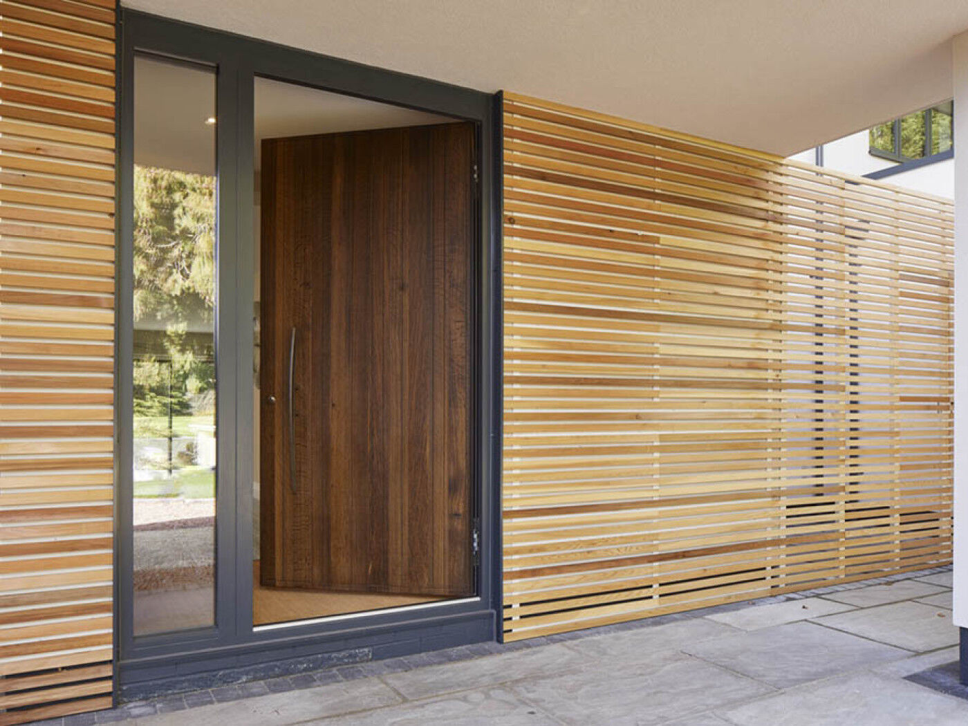 Essential factors door with sidelite