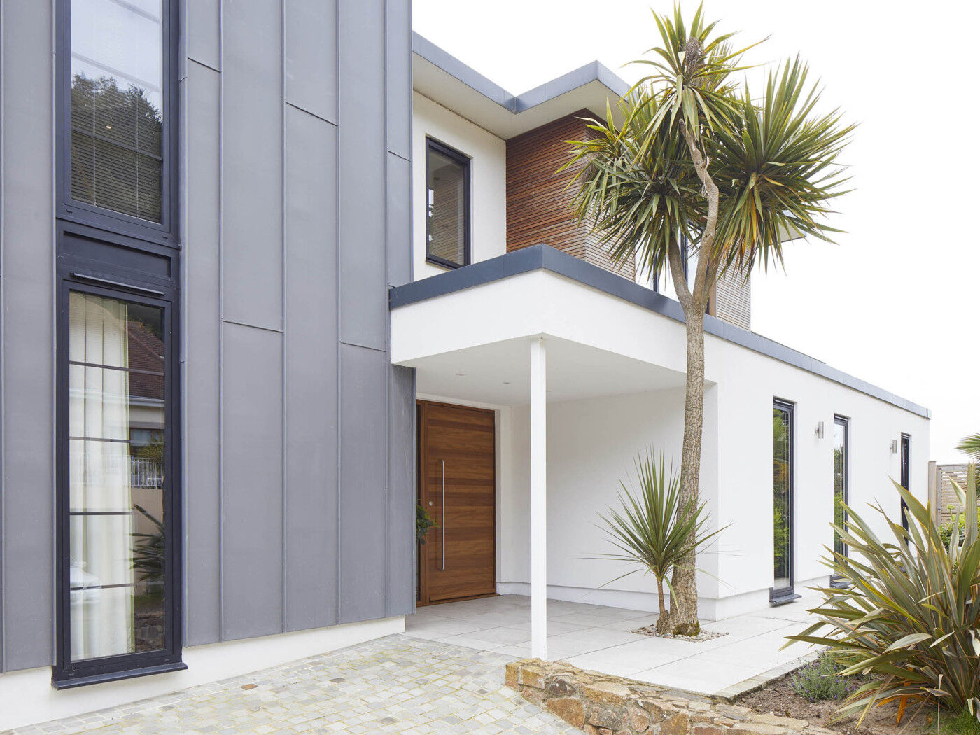 A modern front door canopy for a modern front door