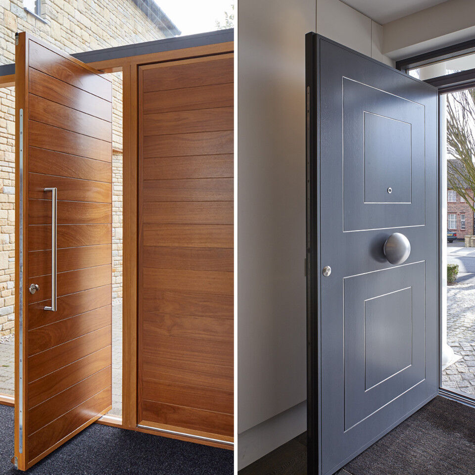 hinged v.s pivot doors 