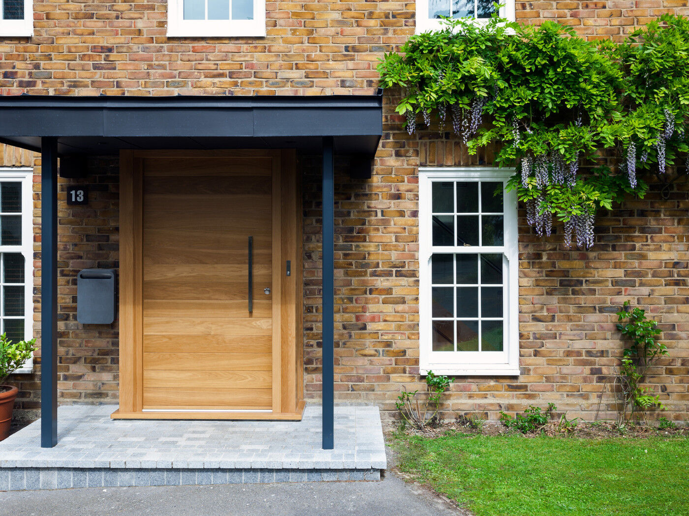 example of postbox on wall near the door