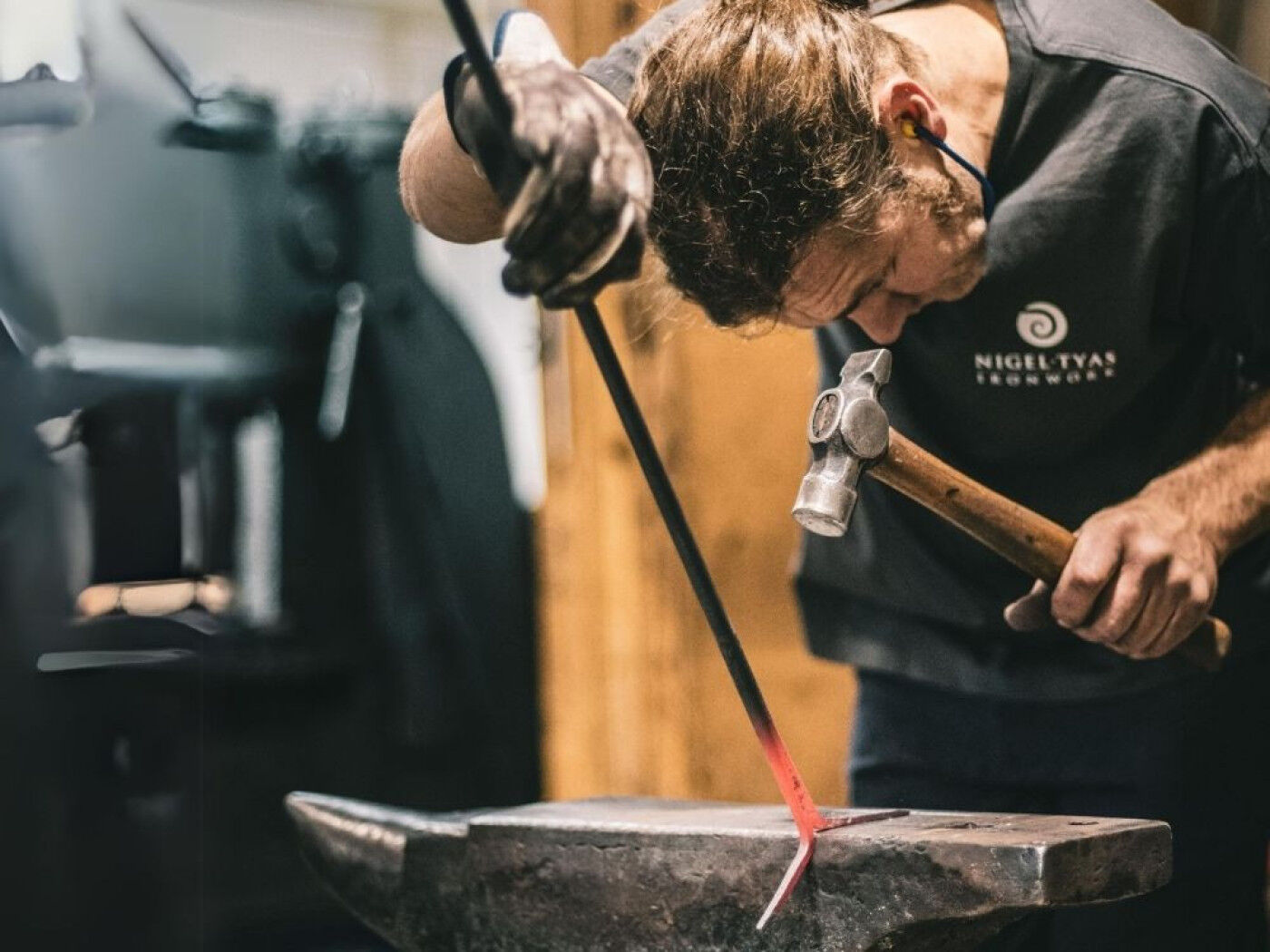 Workshop manager and blacksmith Andrew hard at work.