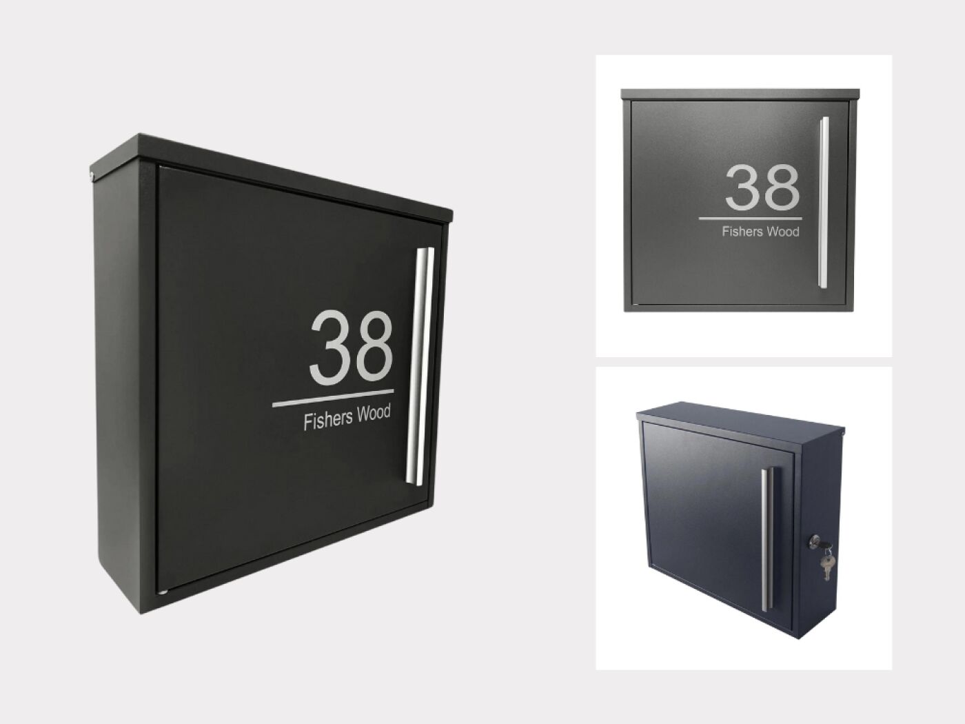 Anthracite personalised modern wall mounted letterbox | £150