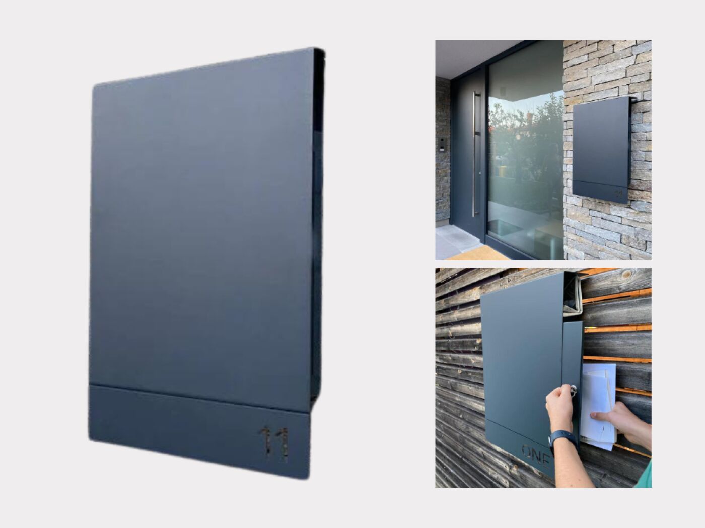 Modern personalised grey mailbox | £429