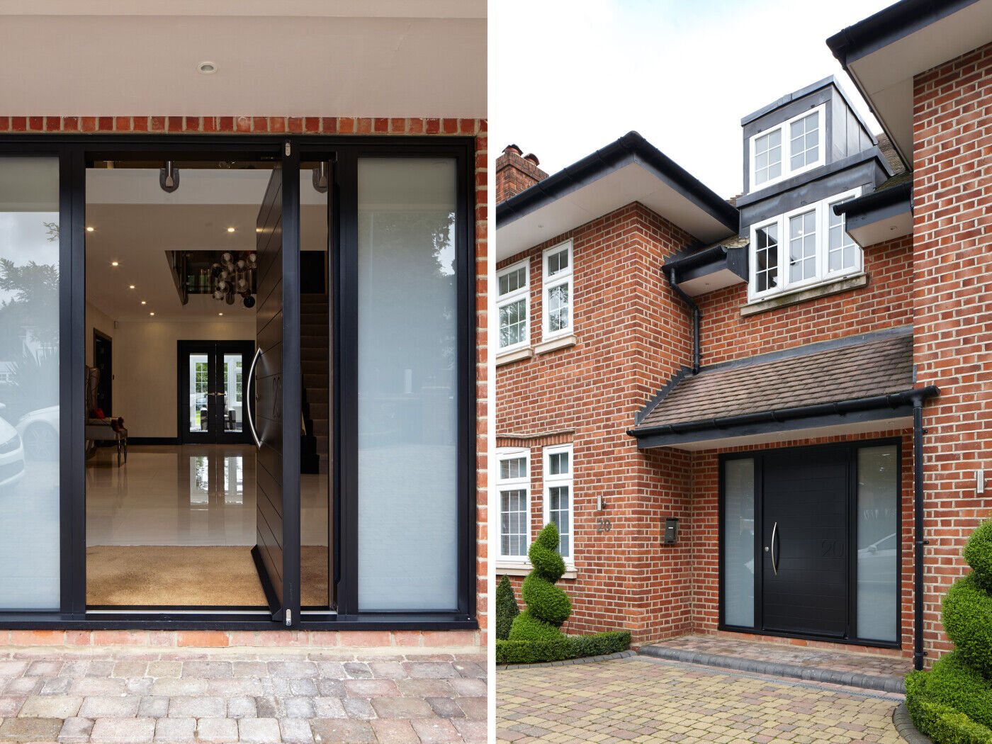 Numero pivot door in black RAL