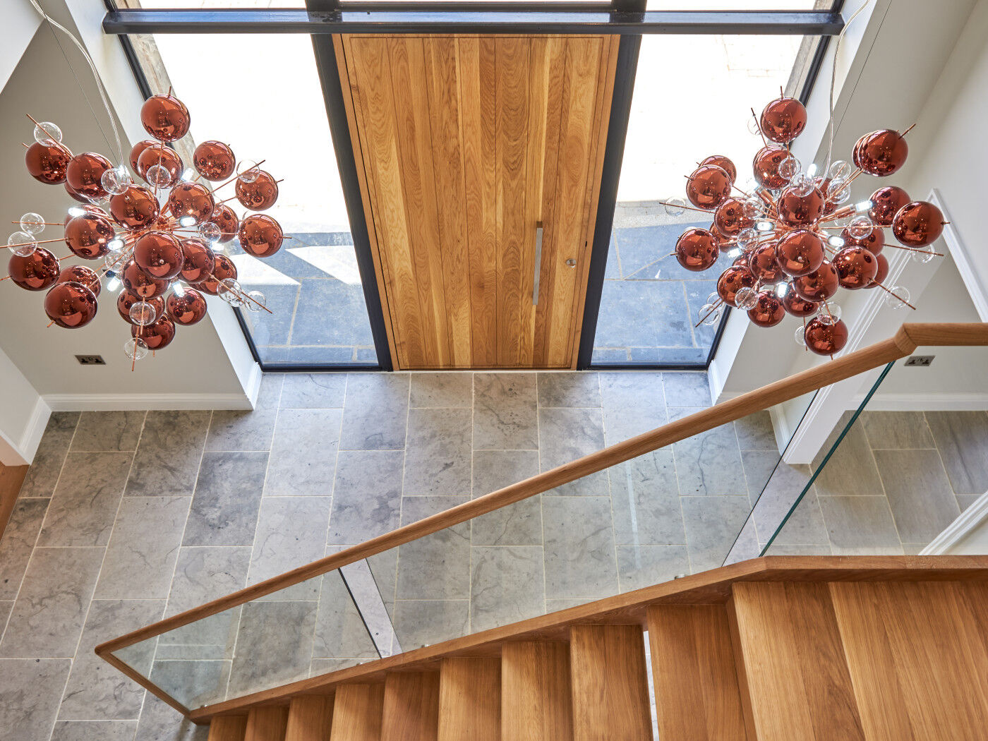The stunning hallway of Meadow Barn featuring a Porto V design