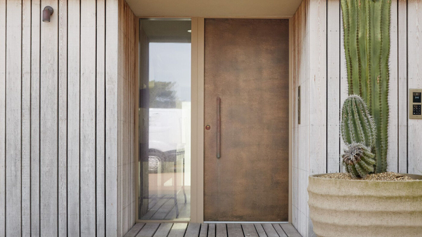 Bronze front door in our 111 finish with BZ5 handle