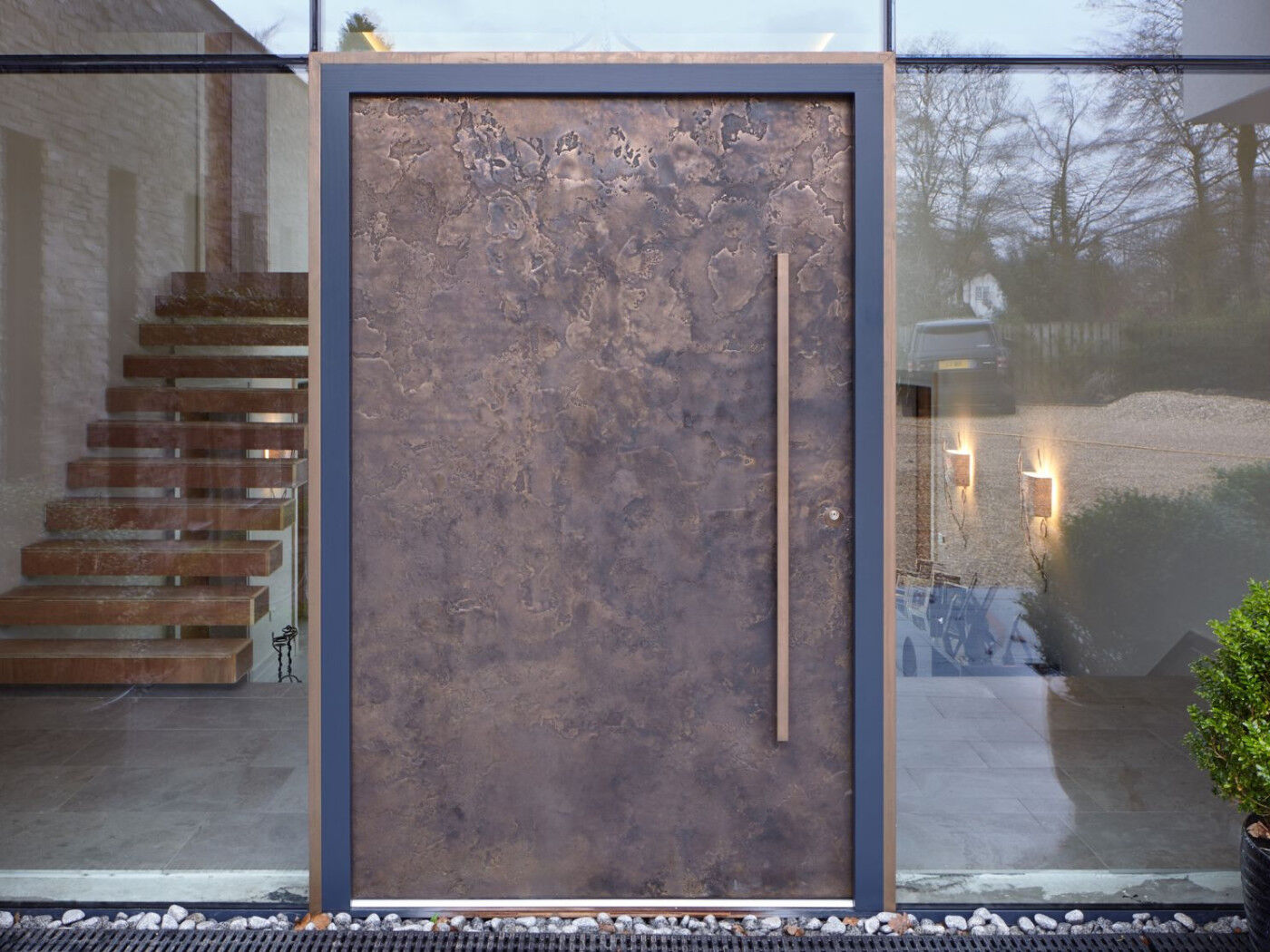 Bronze front door in our 101 finish with BZ11 handle