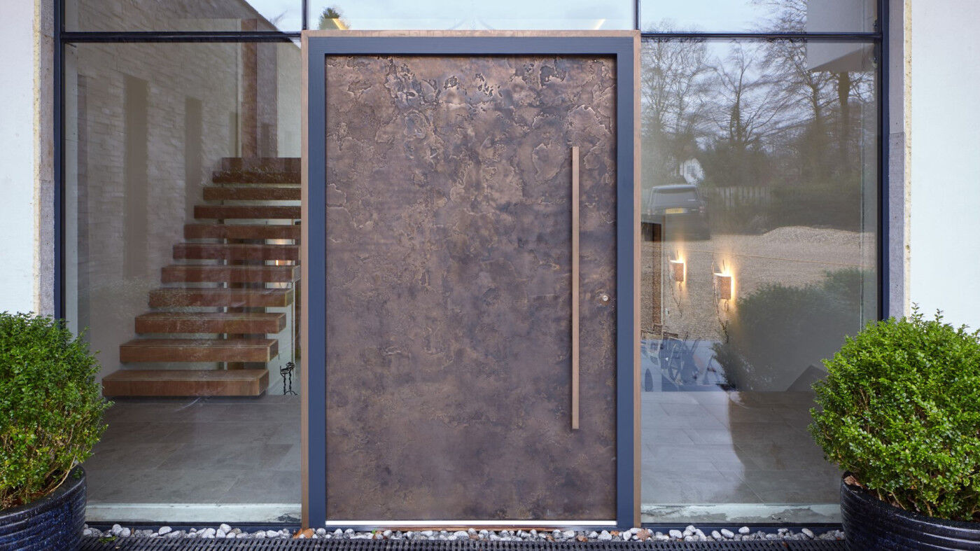 Bronze front door in our 101 finish with BZ11 handle
