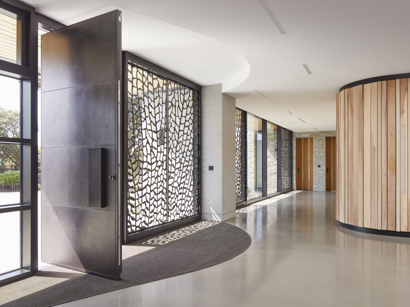 The Parma Special design has horizontal panels that adds additional interest and texture to the bronze finish