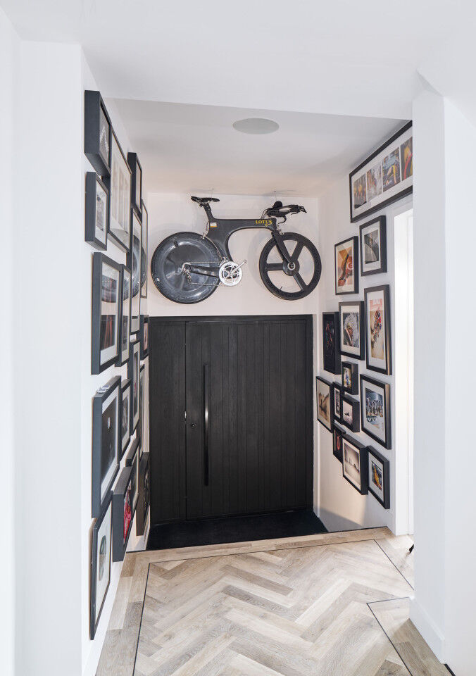 Portrait hallway inside of door