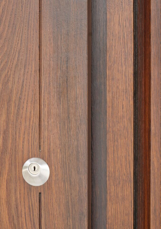 Portrait wood grain close up and lock