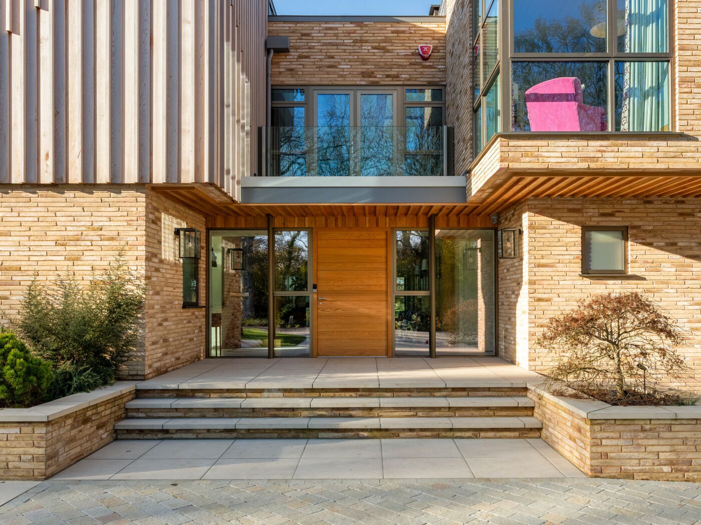 The front door takes centre stage in this contemporary new build.