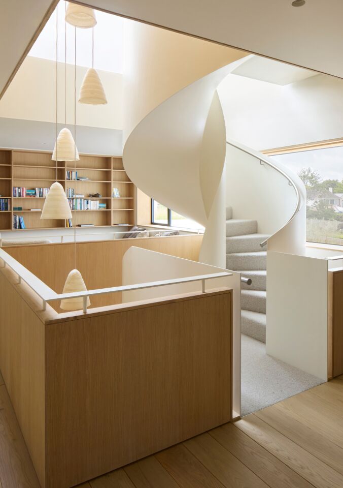 Portrait staircase with lights