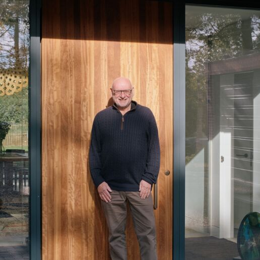 Portrait homeowner and door