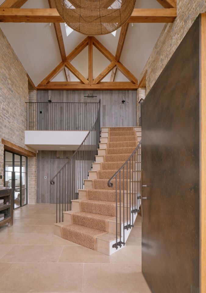 Portrait looking in staircase