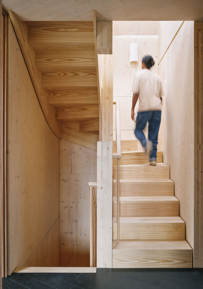 Portrait stairs with person