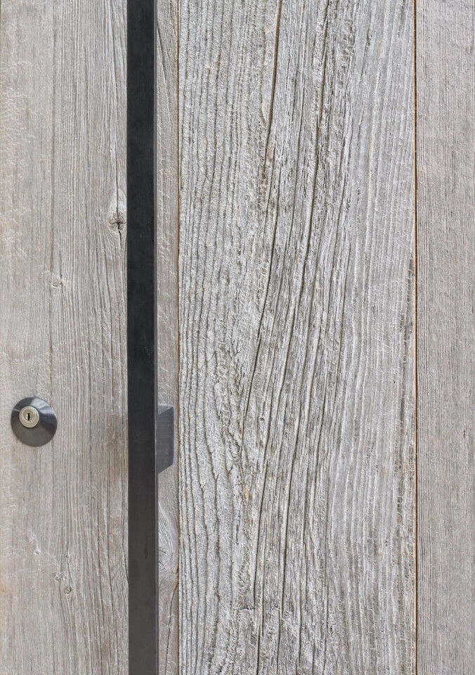 Barn door with Milano V internal in RAL grey Urban Front6