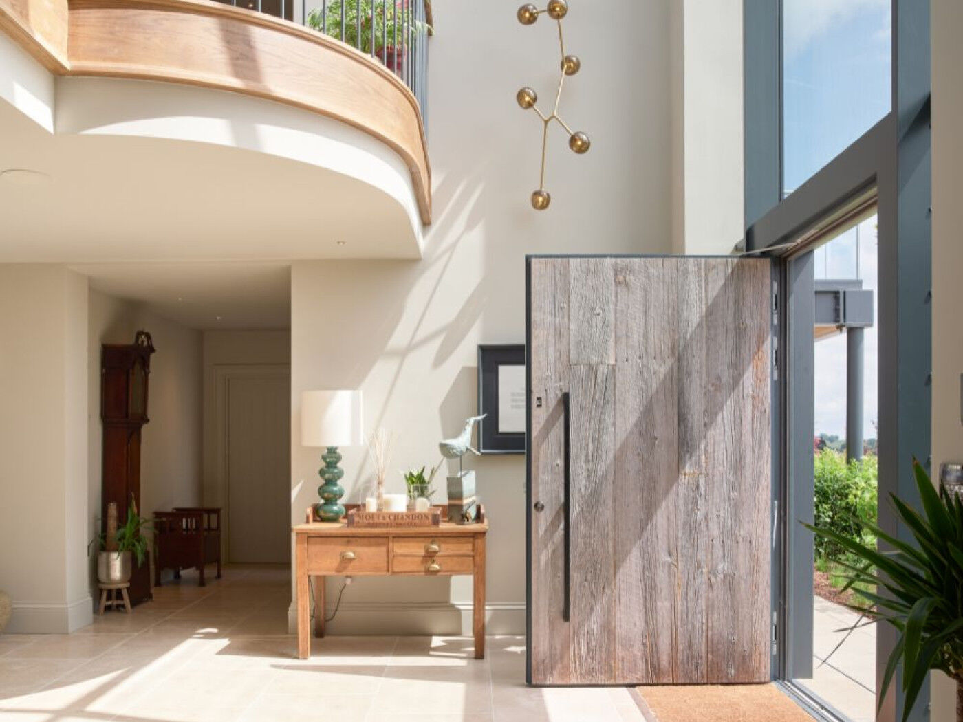 Barn door with Milano V internal in RAL grey15