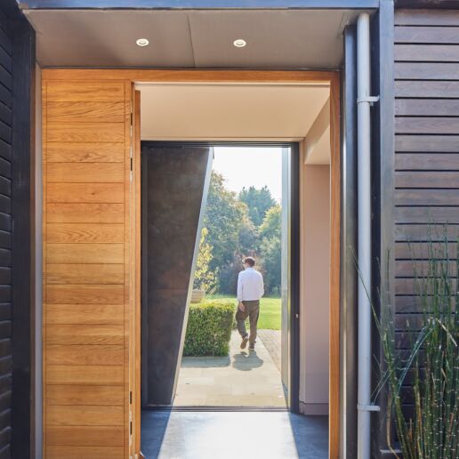 Portrait looking through the door Fir Tree House