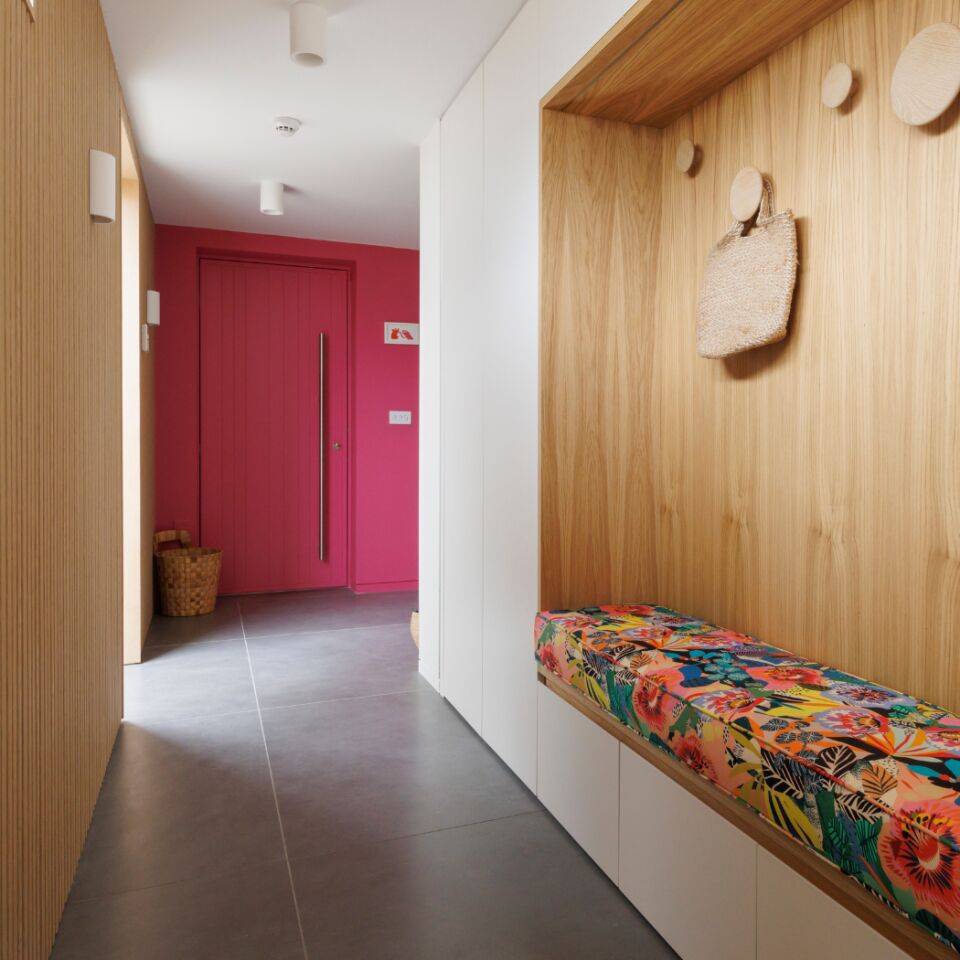 Iona hallway with pink door landscape