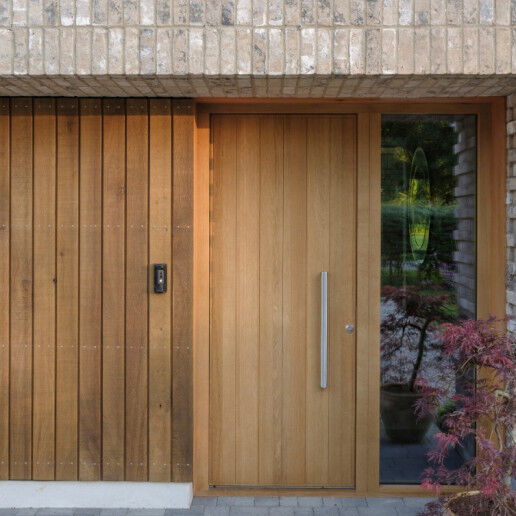 Long House's oak door designed to Passivhaus standards