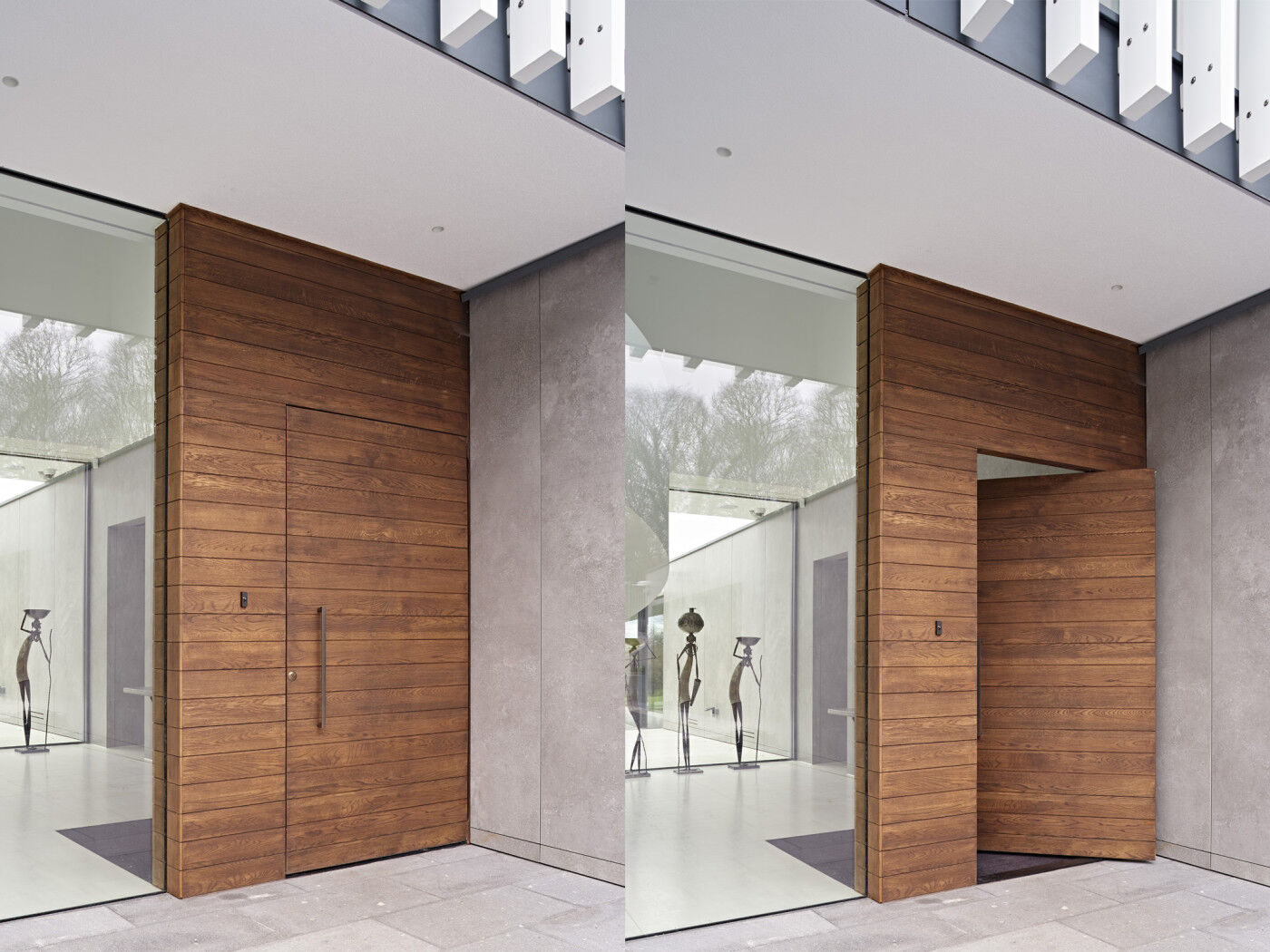 At a height of 2.4m and combined with a matching, flush overhead panel, this Parma suited the client's vision perfectly 