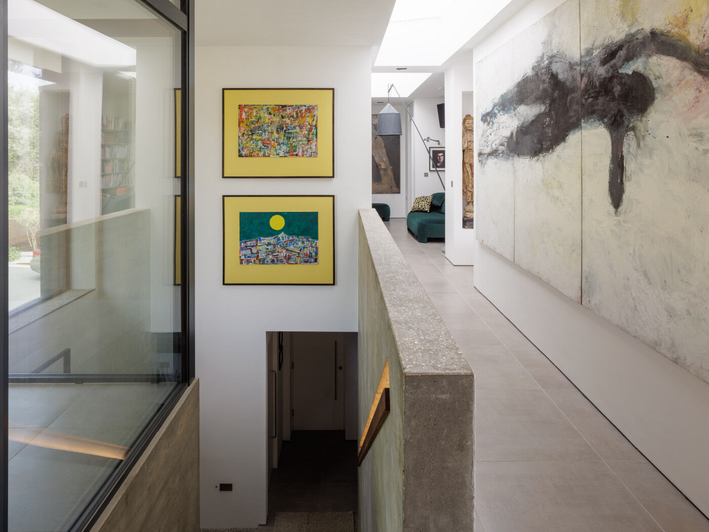 The view from the top of the stairs as you come in the door