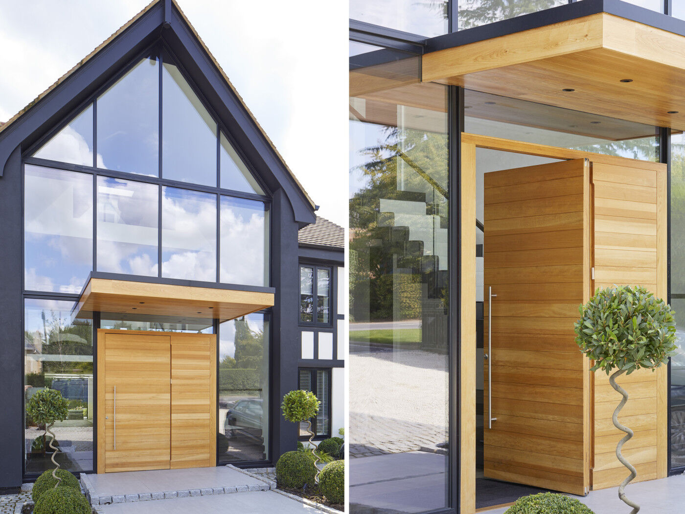 Parma pivot door in glass