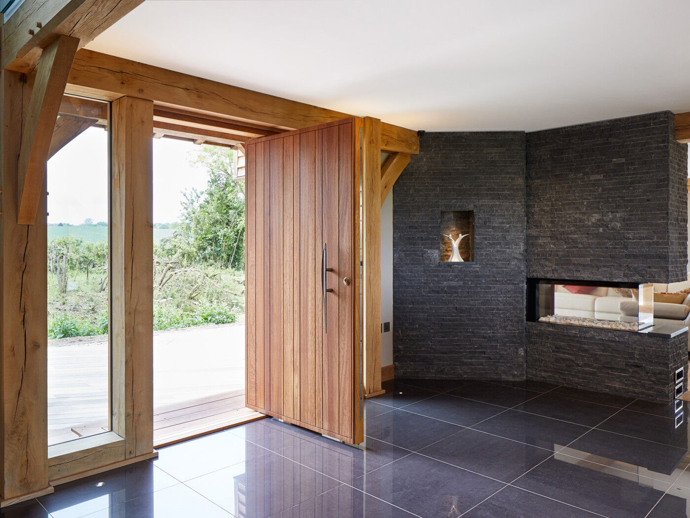 The interior style is more contemporary