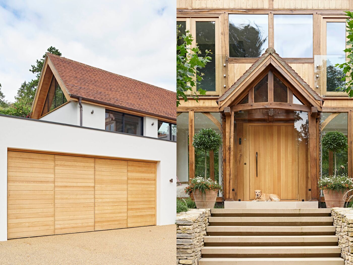 The same wood but different designs works perfectly here