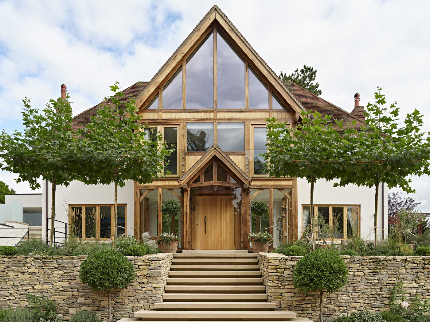 The front door for this extraordinary house renovation is our Porto in European oak