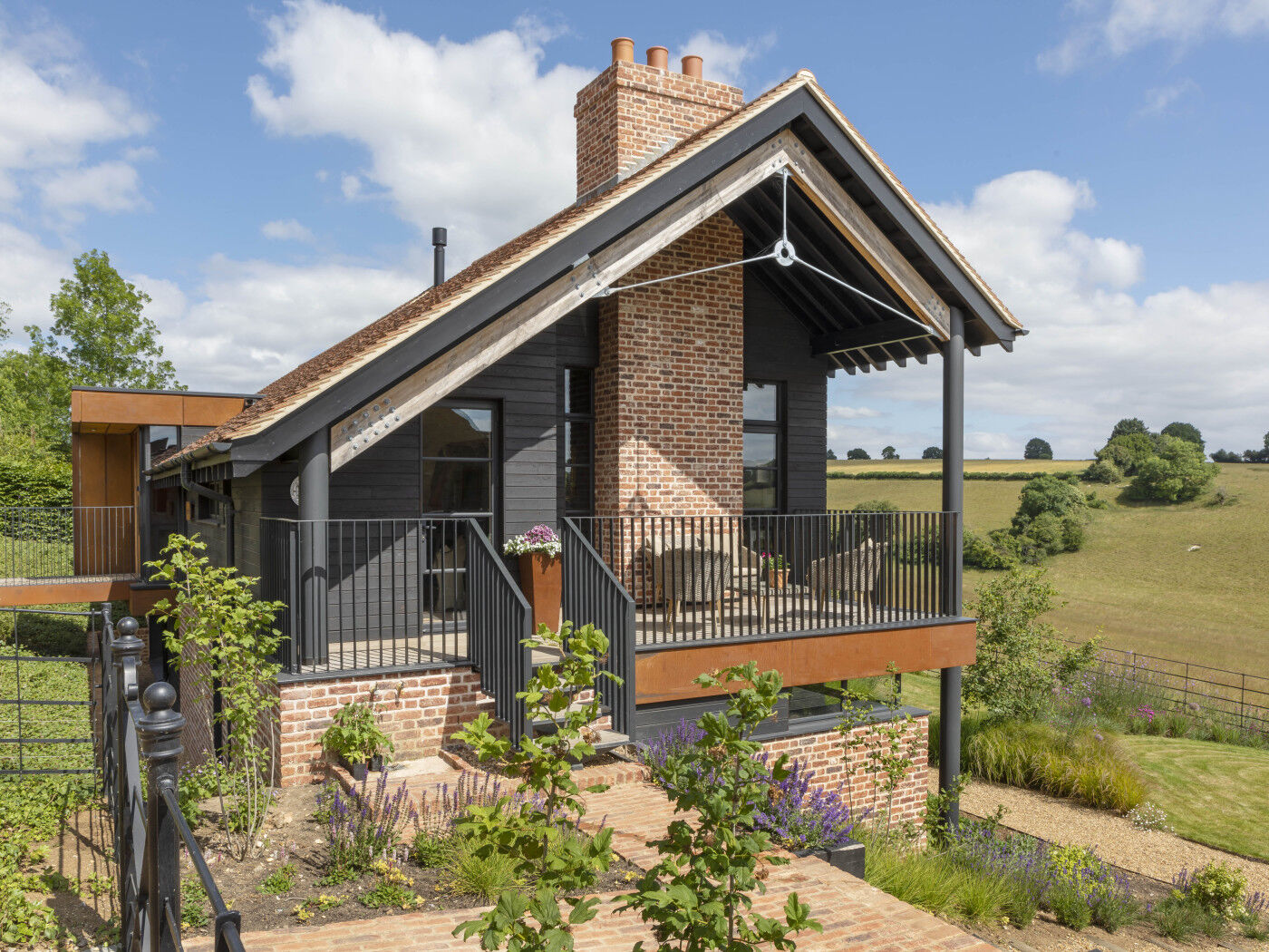 ...but also includes many modern touches, like corten steel and crittal details