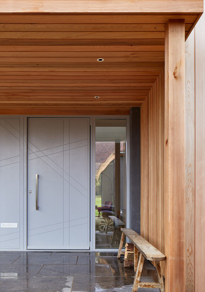 doors with matching glass wood panels 7