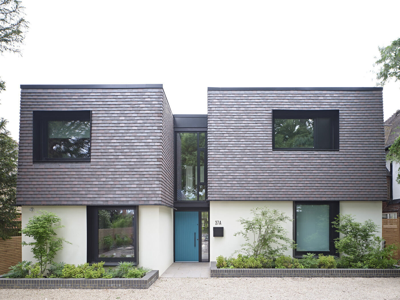 The contemporary colour stands out perfectly against more muted colours in the building's exterior