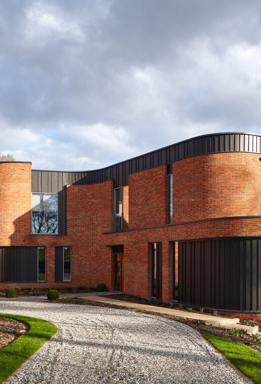 Unique Contemporary Passive House with Iroko front doors
