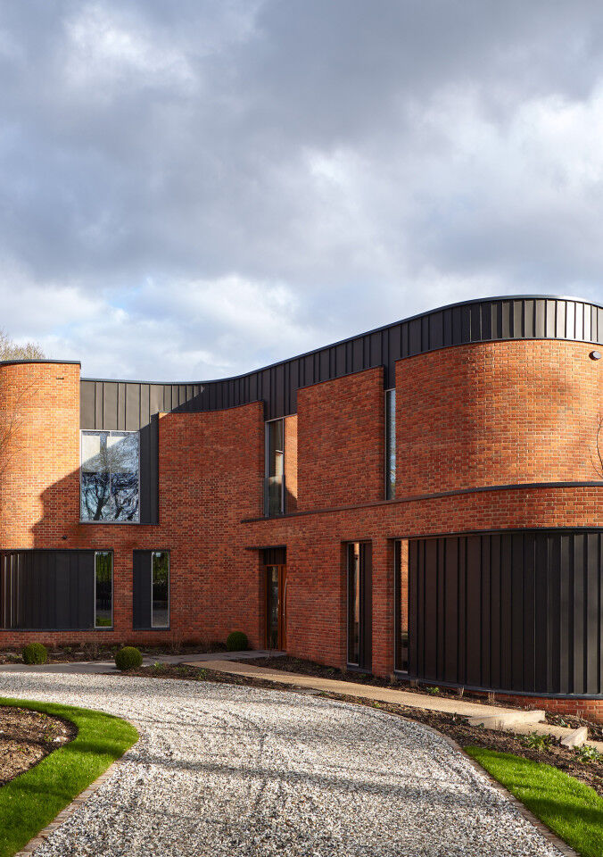 Unique Contemporary Passive House with Iroko front doors