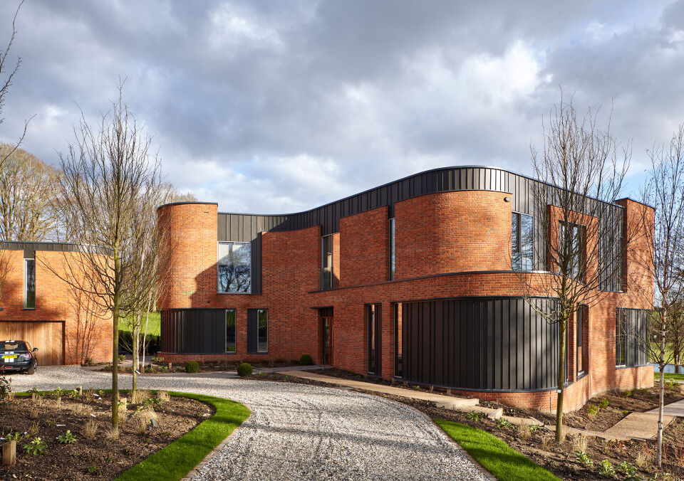 Unique Contemporary Passive House with Iroko front doors