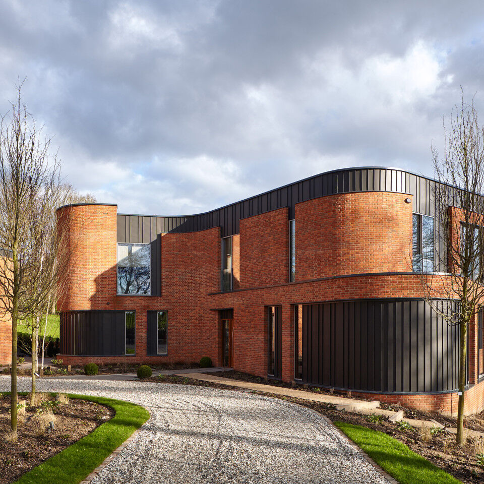 Unique Contemporary Passive House with Iroko front doors