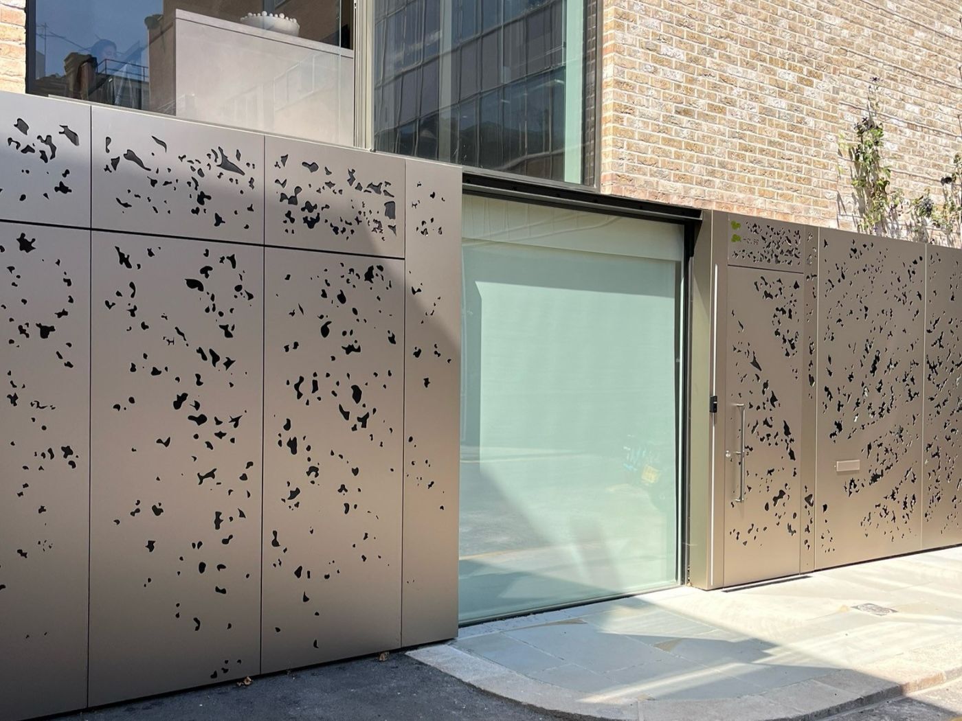 Bronze clad door landscape