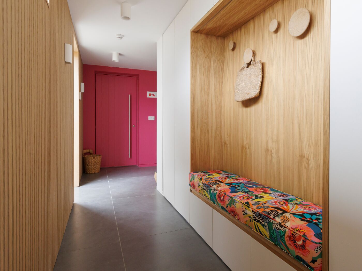 Bright pink was chosen to generate feelings of surprise and happiness.