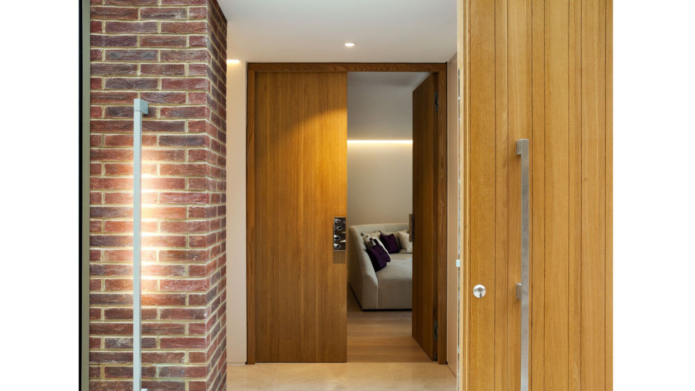 Double internal doors in iroko