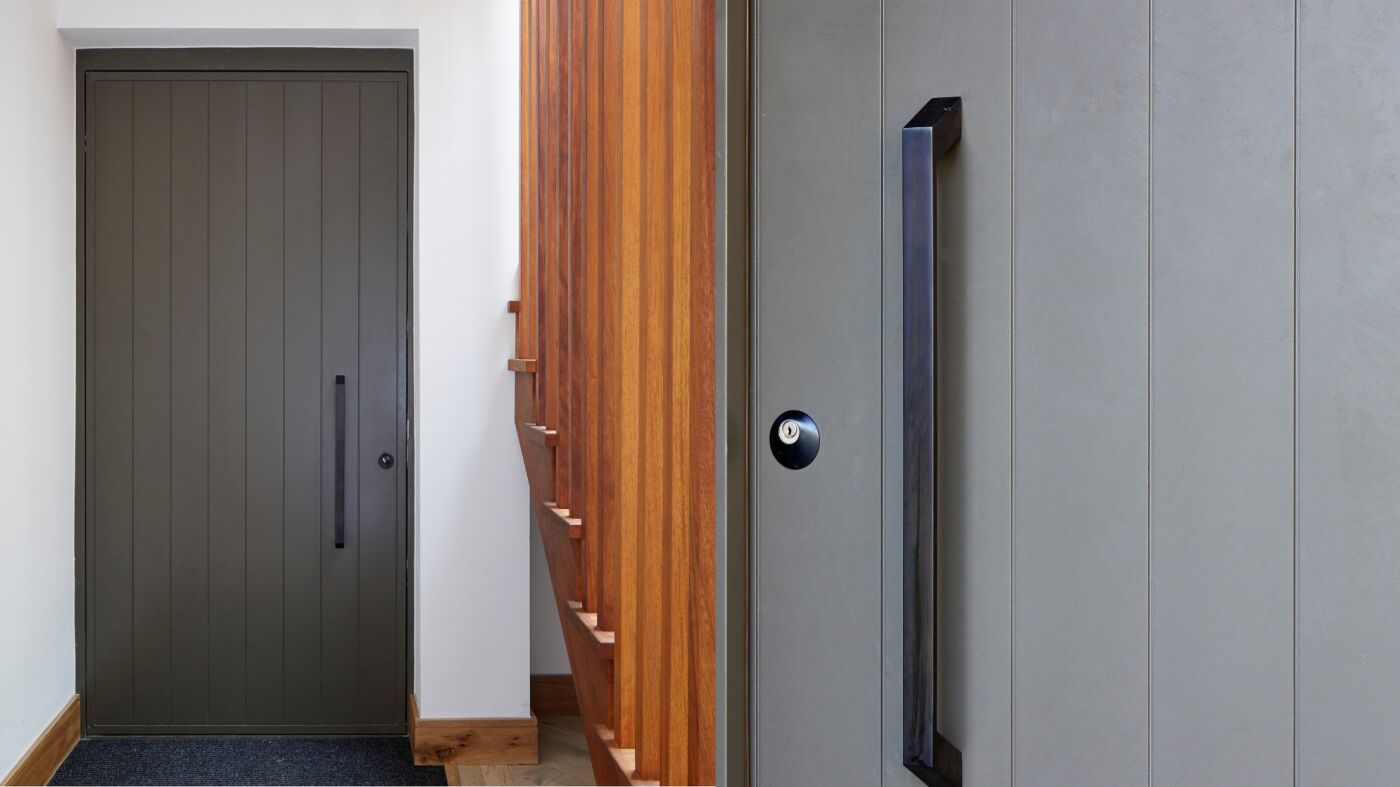 Painted Porto front door with  black option 10a handle