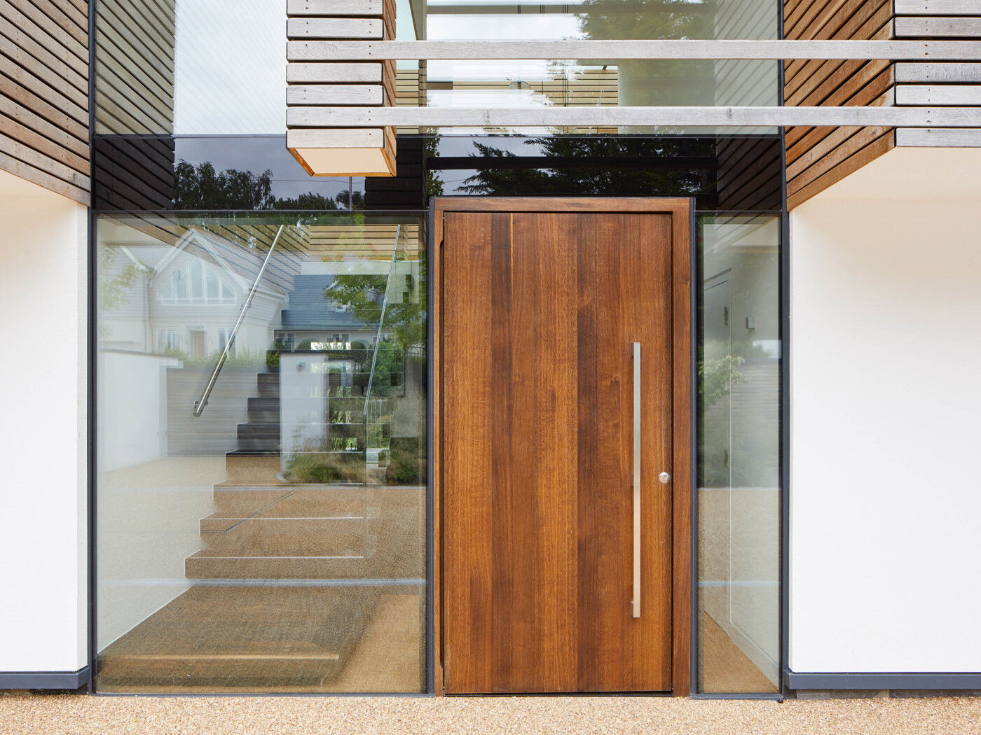 Raw V fumed oak front door, finished with clear oil