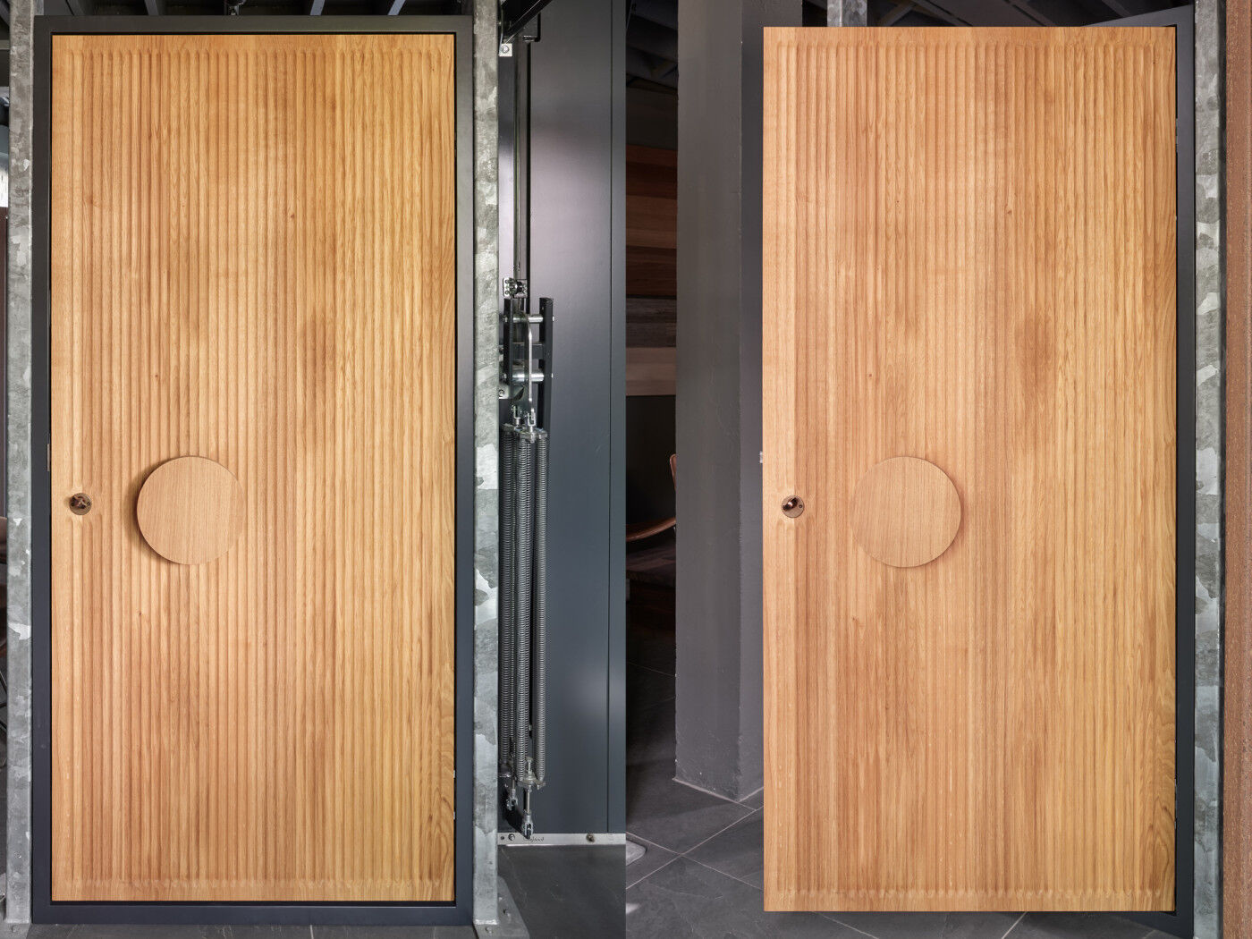 Reed front door in oak is available to view in our Buckinghamshire showroom