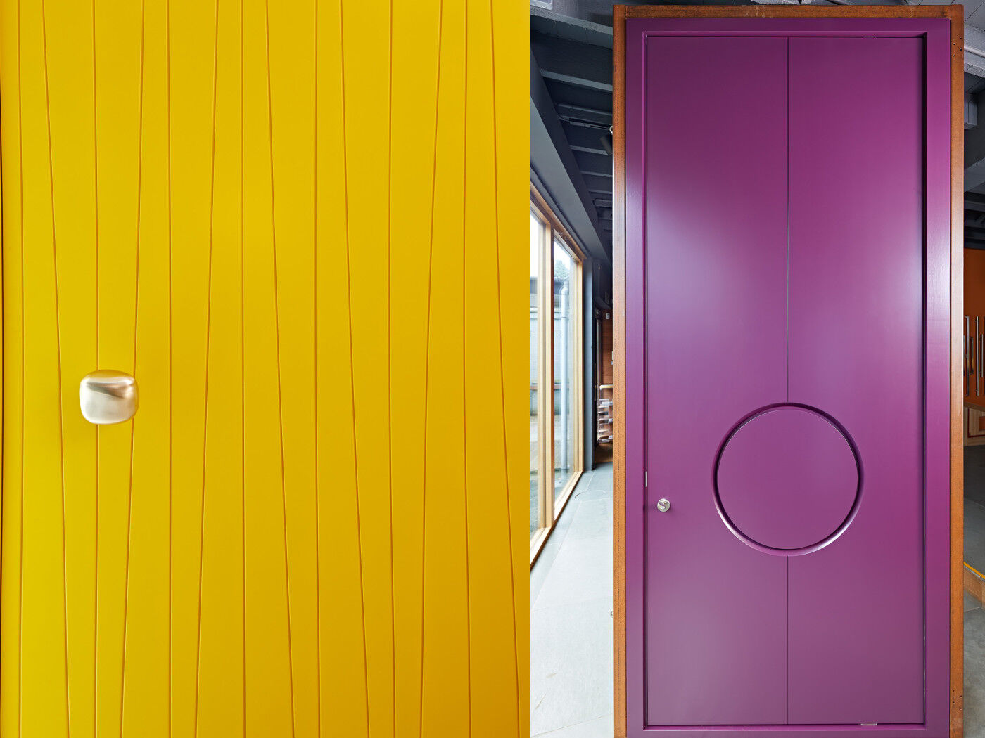 The reverse side of the barn door can be a completely different design