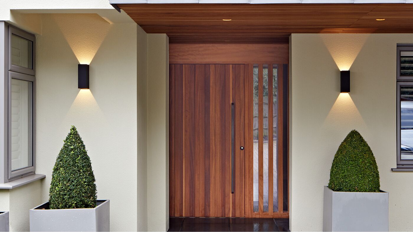 Ridge front door in oroko with matching ridge sidelite