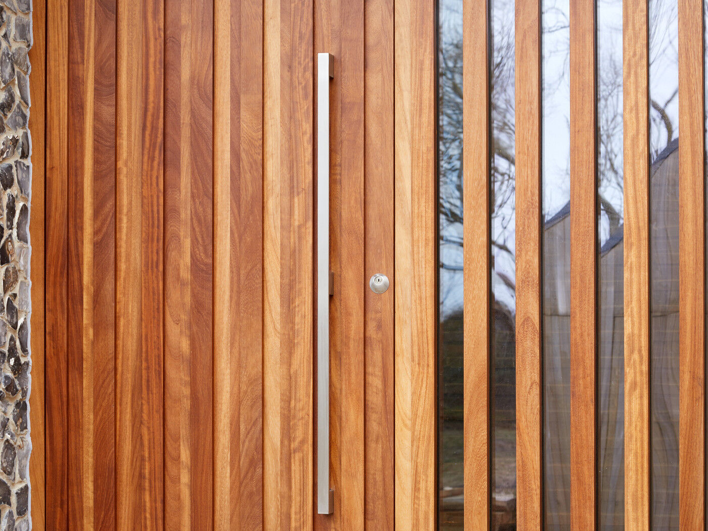 Our option 11 handle is a great match for this iroko door